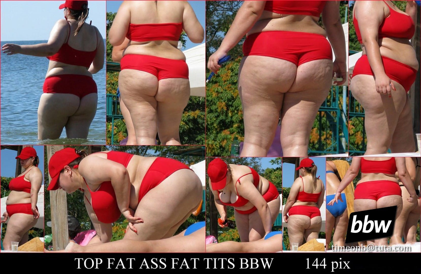 So Fat Ass Big Tits BBW beach candid voyeur so fat ass big tits bbw blondein red bikini beach voyeur candid thick huge curves